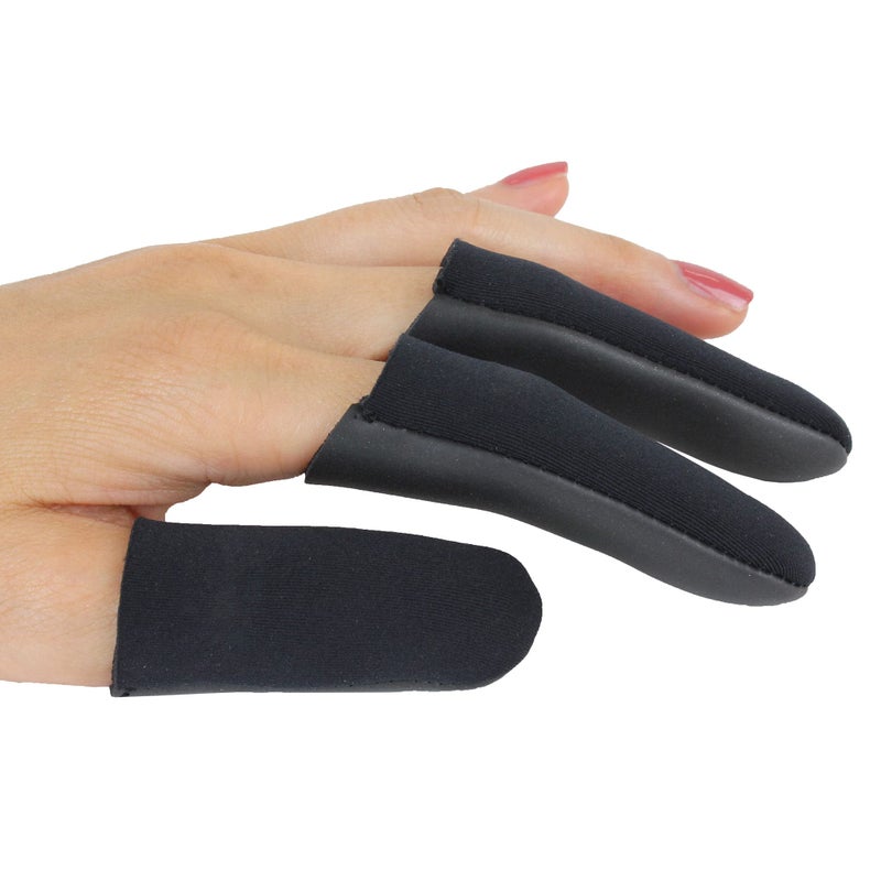 JATAI Heat Shield, Professional High Heat Resistant Finger Protection Guards for Curling & Flat Irons, Wands, Blow Dryers (M/L - Thumb Wider Than 3/4" (2cm), Black, 3 Count - Image 1